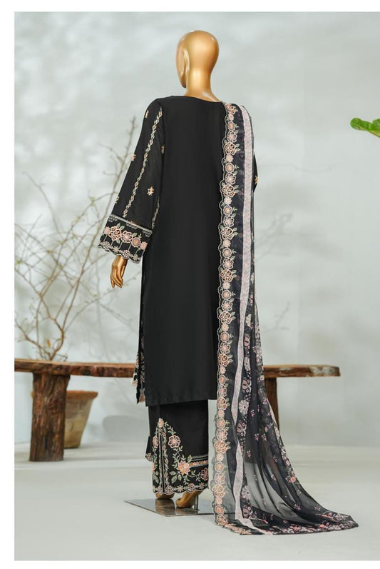 Bin Saeed | Stitch 3 Pc Embroidered Lawn With EmbroideredChiffon Dupatta