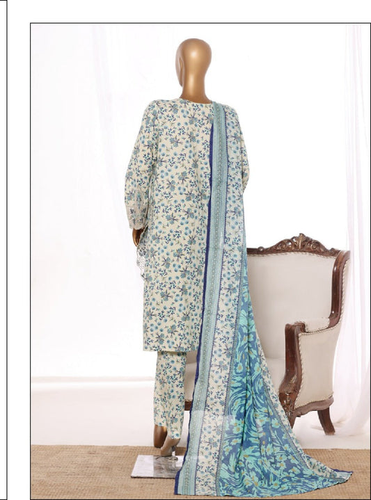 Bin Saeed | stitched 3 Pc embroidered lawn collection