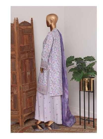 Bin Saeed | Stitch 3 Pc Embroidered Bell Bottom Lawn