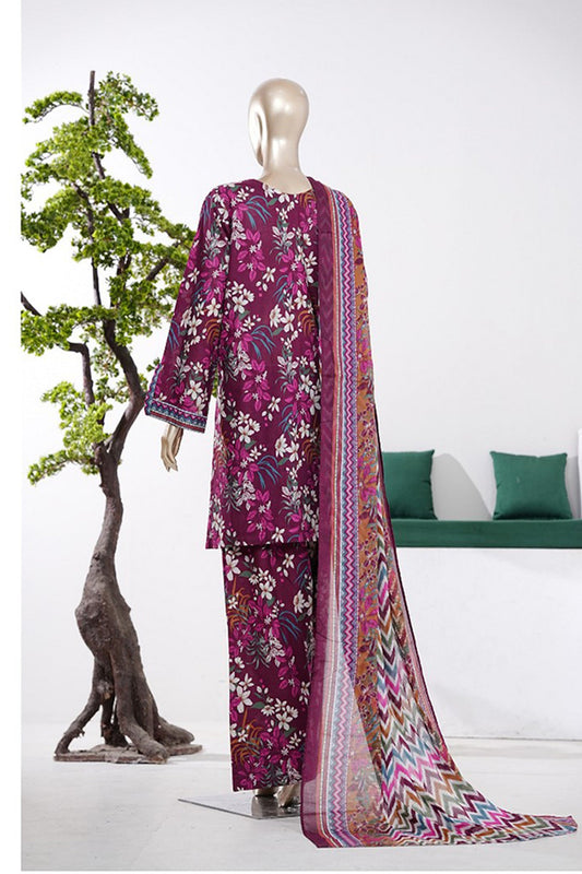 Bin Saeed | Stitch 3 Pc Printed Lawn With Farshi shalwar