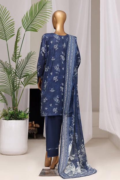 Bin Saeed | Stitch 3 Pc Printed Lawn With Farshi shalwar