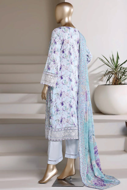 Sada Bahar | Stitched 3 Piece Festive Embroidered Lawn With Printed Dupatta