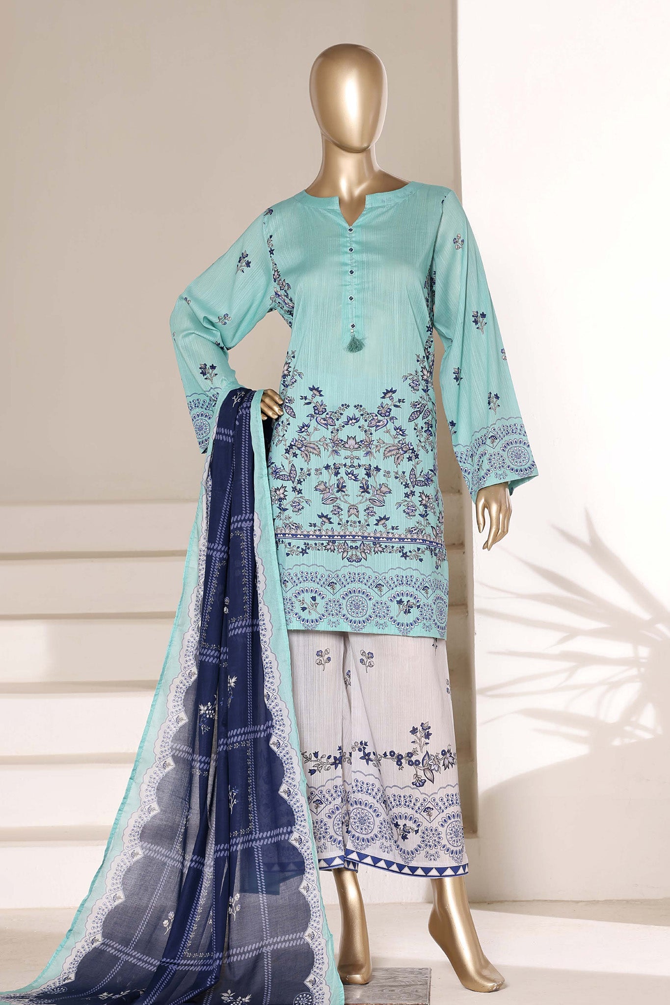 Sada Bahar | Stitch 3 Pc printed Lawn With Plazo