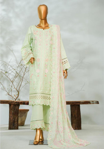 Bin Saeed | Stitch 3 Pc Embroidered Lawn With Printed Chiffon Dupatta