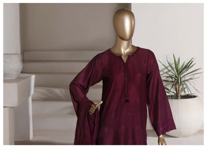 Sadabahar | Stitch 3 Pc Chikankari Laser 3D Work