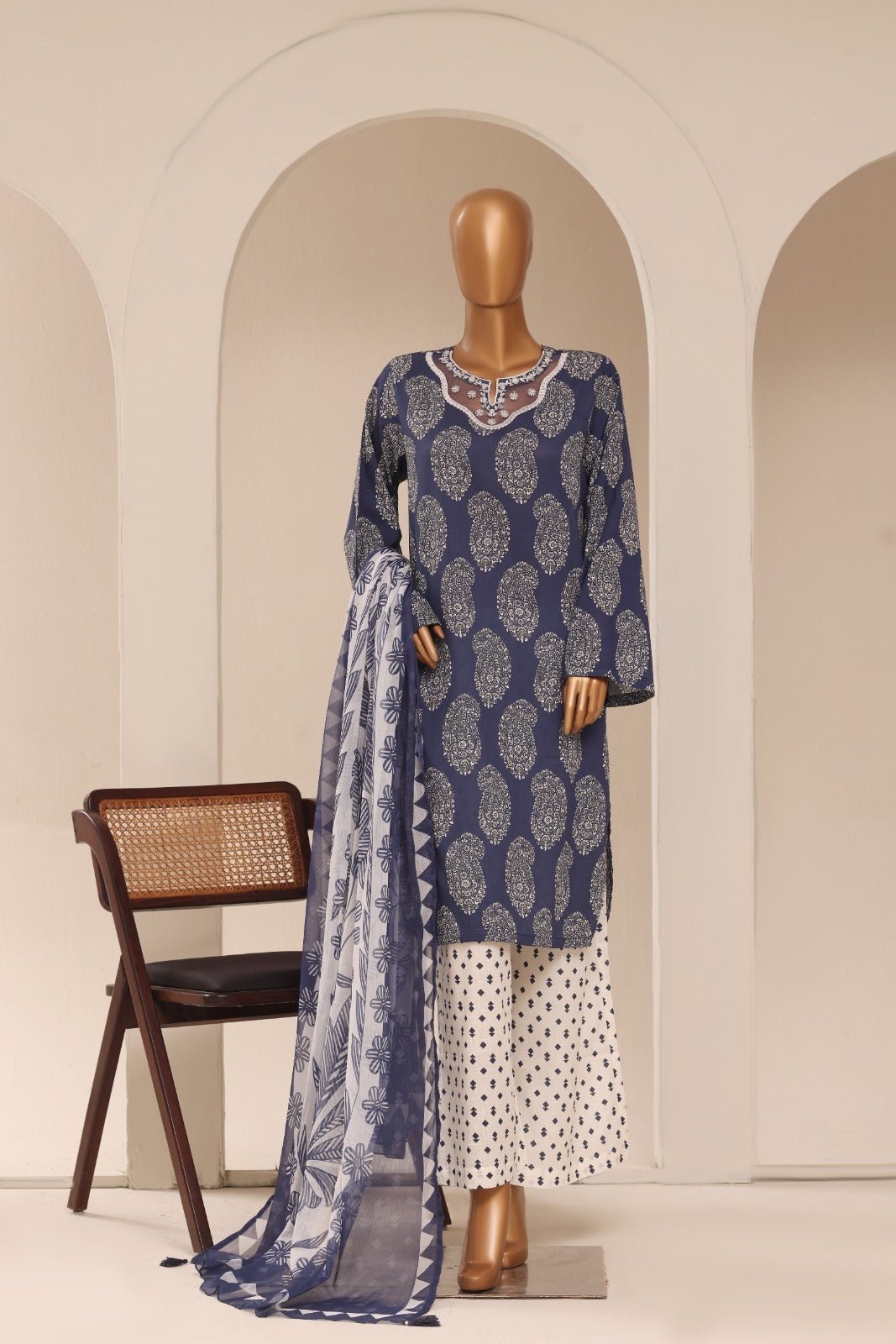 SADA BAHAR | Stitched Textured Embroidered Lawn 3-Piece Collection