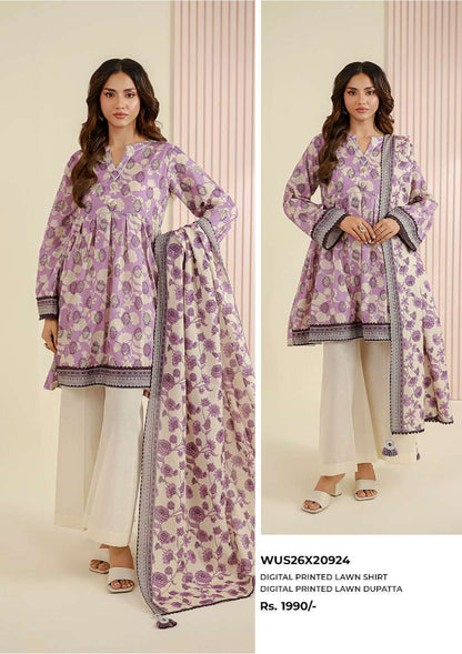 Zellbury | Unstitch 2 Pc Digital Printed Lawn Collection