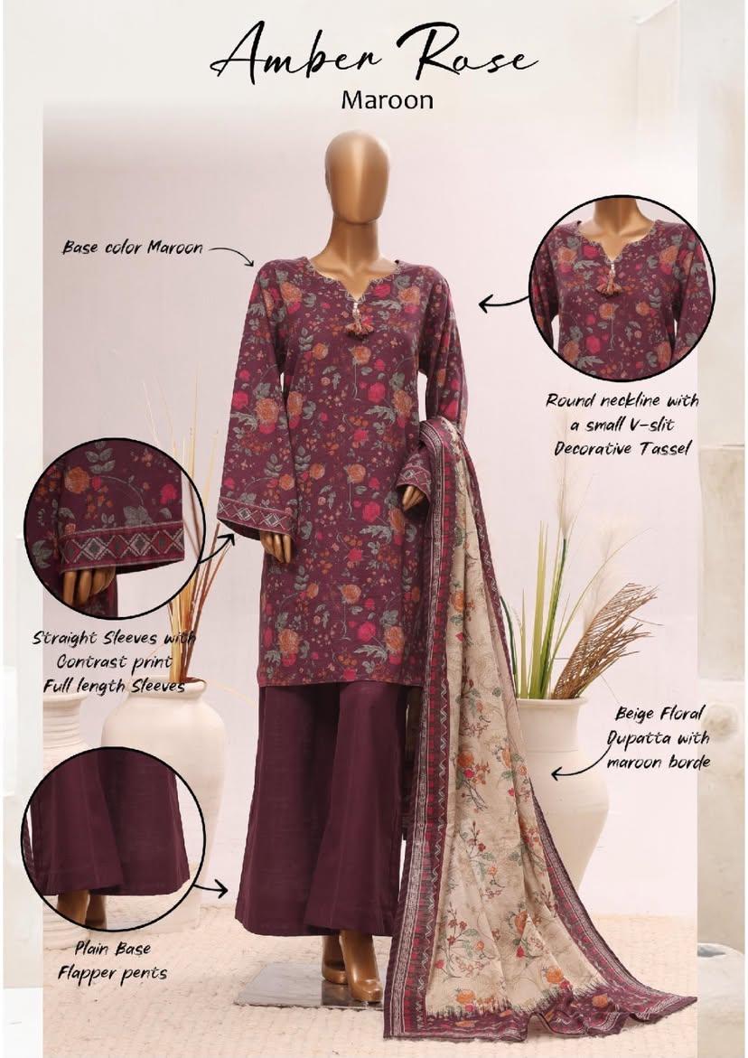 BIN SAEED | Stitch 3PC Printed Khaddar Collection – Premium Winter Collection
