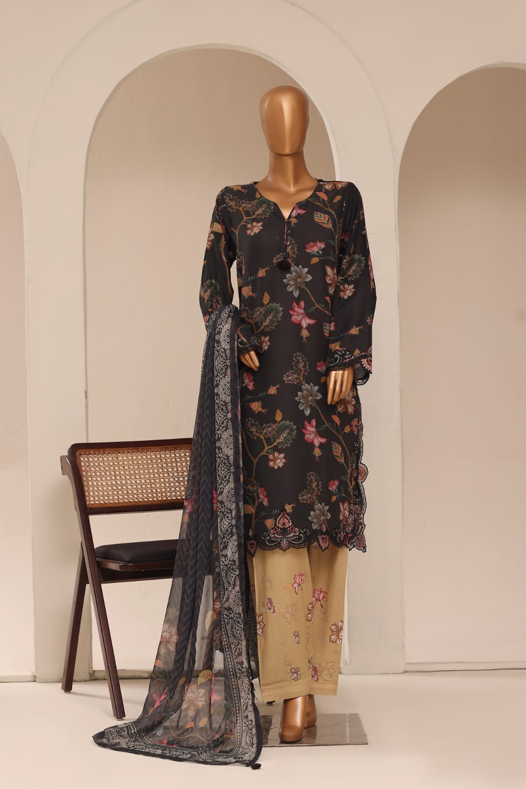 SADA BAHAR | Stitched Textured Embroidered Lawn 3-Piece Collection