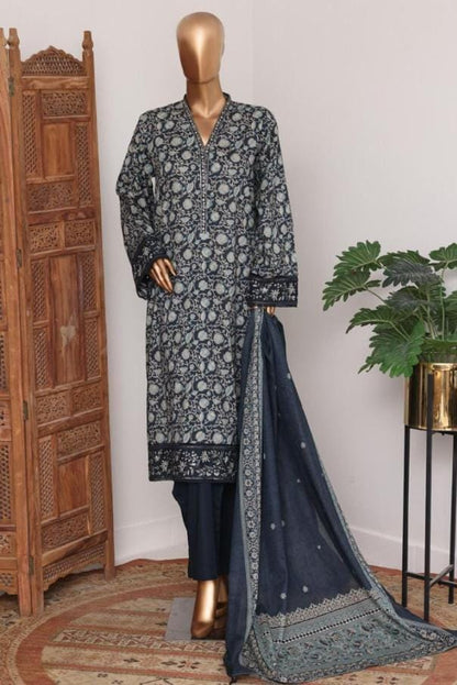 Bin Saeed | Stitch 3 Pc Embroidered Bell Bottom Lawn