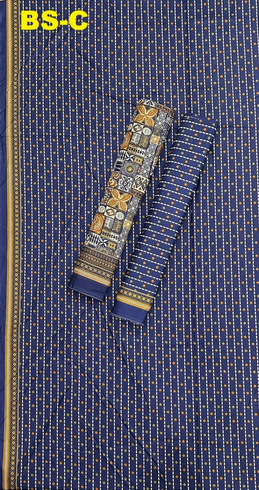 BIN SAEED Unstitched 3 Piece Printed Cotton Collection