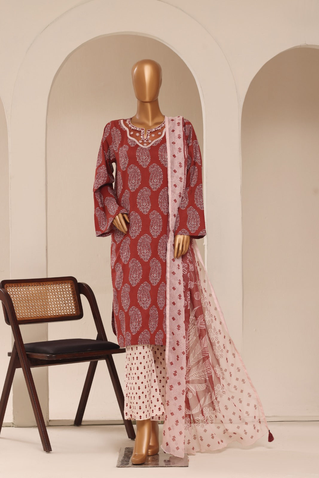 SADA BAHAR | Stitched Textured Embroidered Lawn 3-Piece Collection