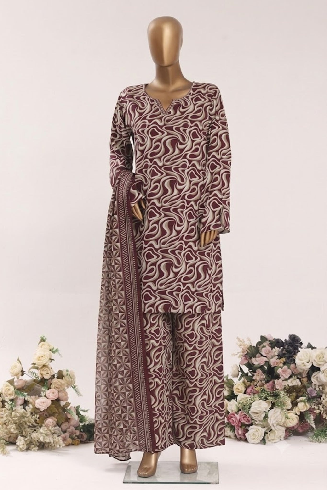 BIN SAEED 3 Piece Printed Farshi Lawn Collection – Premium Summer Lawn Suit for Women | Barerah Fabrics
