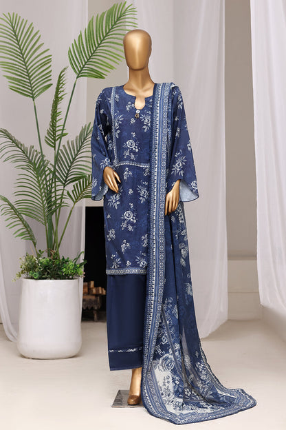 Bin Saeed | Stitch 3 Pc Printed Lawn With Farshi shalwar