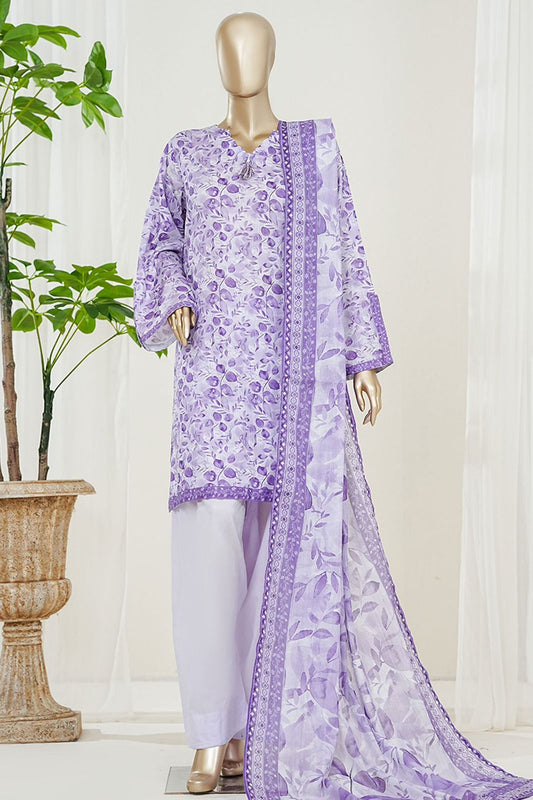 Bin Saeed | Stitch 3 Pc Printed Lawn With Farshi shalwar