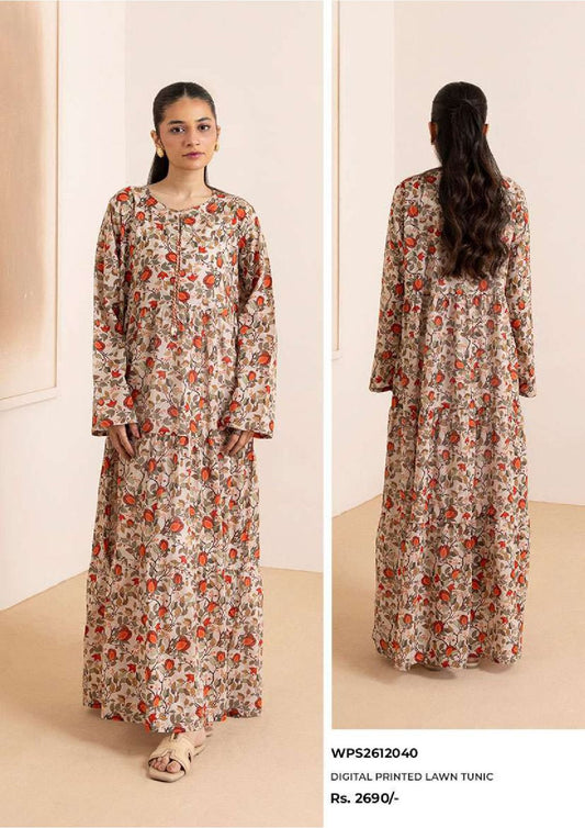 Zellbury | Stitch 1 Pc Digital Printed Lawn Tunic Shirt