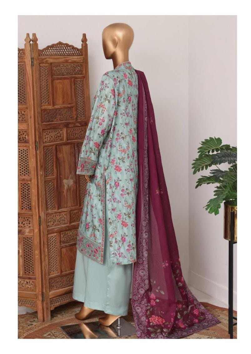 Bin Saeed | Stitch 3 Pc Embroidered Bell Bottom Lawn