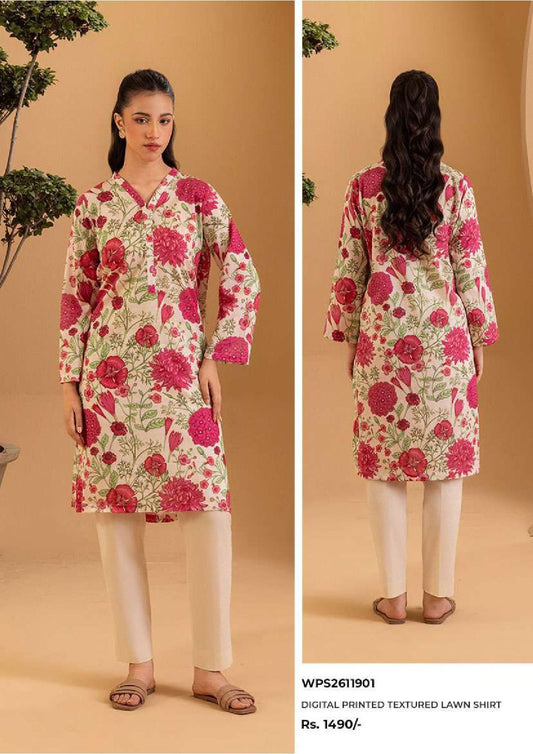 Zellbury | Stitch 1 Pc Printed Textured Lawn Shirt