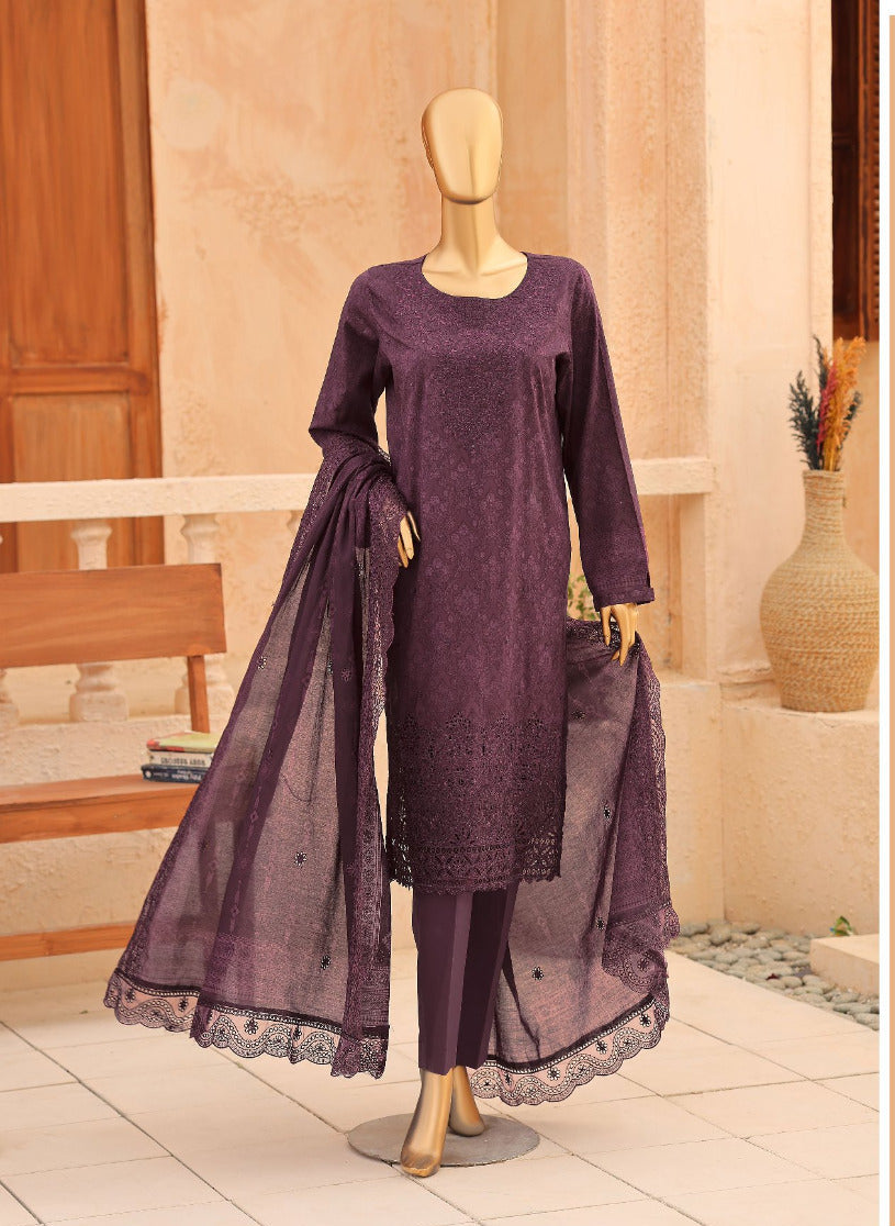 HZ By Venice | Unstitched 3Pc Festive Embroidered Lawn Collection