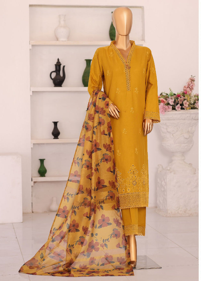 HZ By Floral Vibes Appliquekari | Unstitched 3Pc Embroidered Lawn Collection