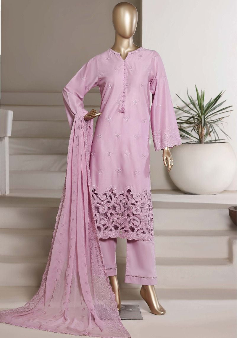 Sadabahar | Stitch 3 Pc Chikankari Laser 3D Work