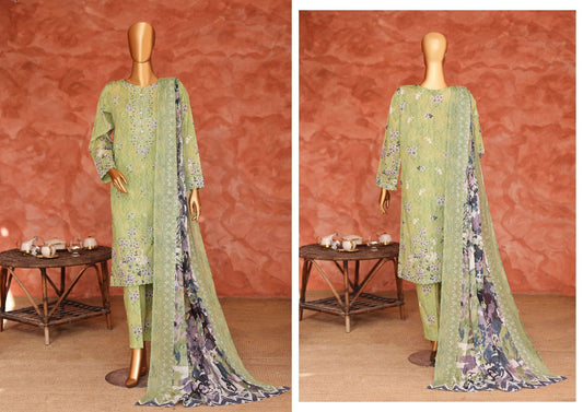 HZ Elegant | Unstitch 3 Pc Embroidered Lawn Collection