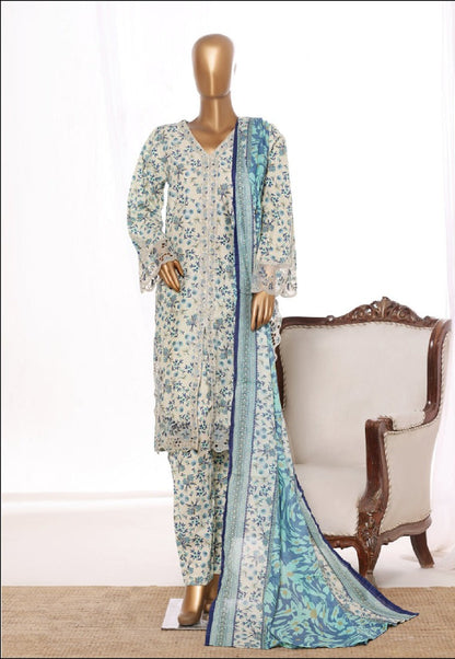 Bin Saeed | stitched 3 Pc embroidered lawn collection
