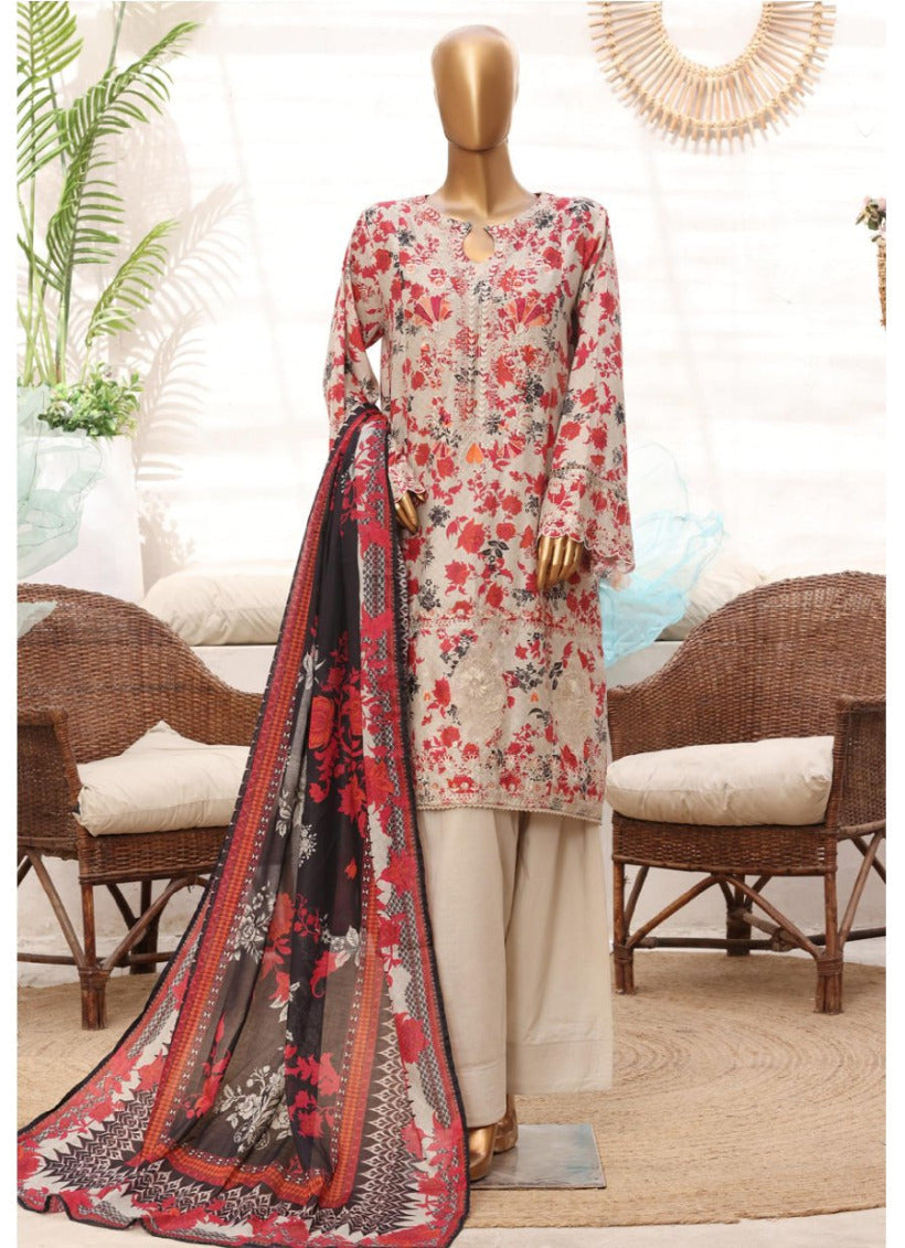 Bin Saeed | stitched 3 Pc embroidered lawn collection