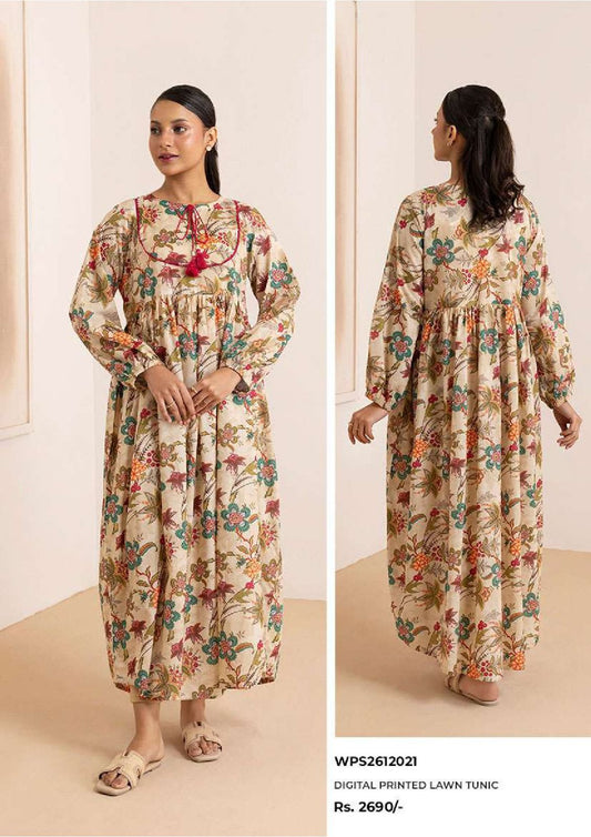 Zellbury | Stitch 1 Pc Digital Printed Lawn Tunic Shirt