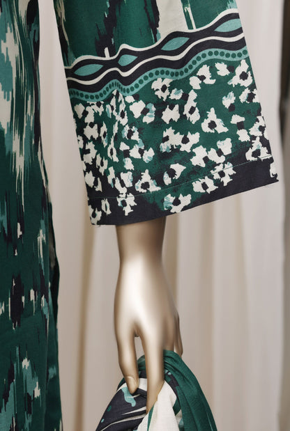 Sada Bahar emerald green suit sleeve print detail