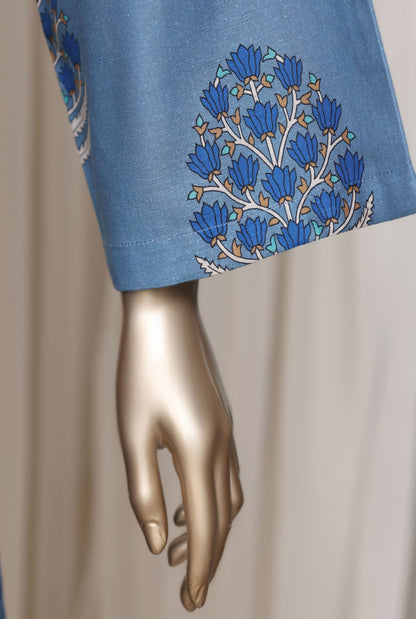 Sadabahar light blue suit print detail
