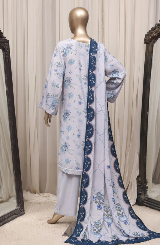 Sadabahar Black printed linen stitched 3 piece suit - back view