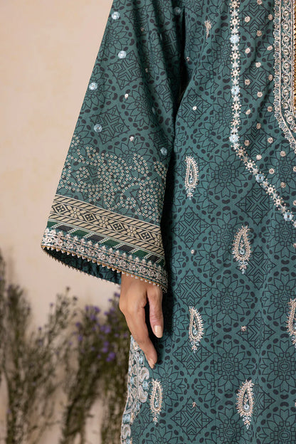 Zellbury | Unstitched 3 Pc Digital Printed Embroidered Khaddar